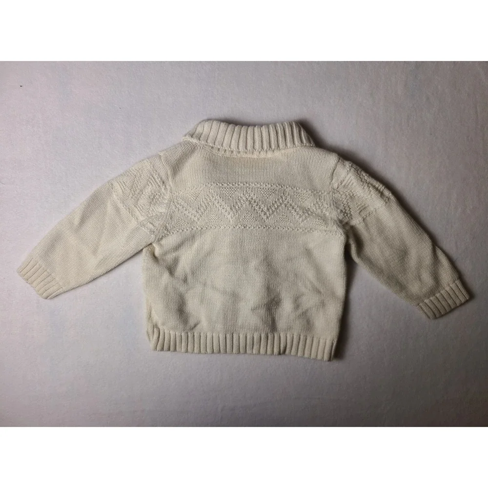 Old Navy Cardigan Sweater Kids 12-18M Cream Shawl Collar Button Front Knit